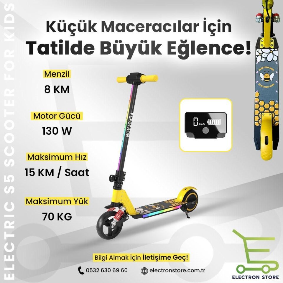 Electron Kids Elektirikli Scooter (sarı)