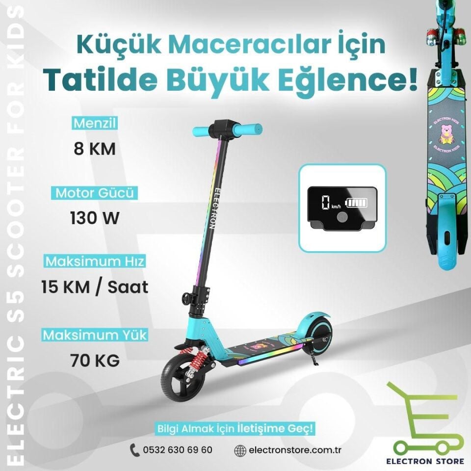 Electron Kids Elektirikli Scooter (mavi)