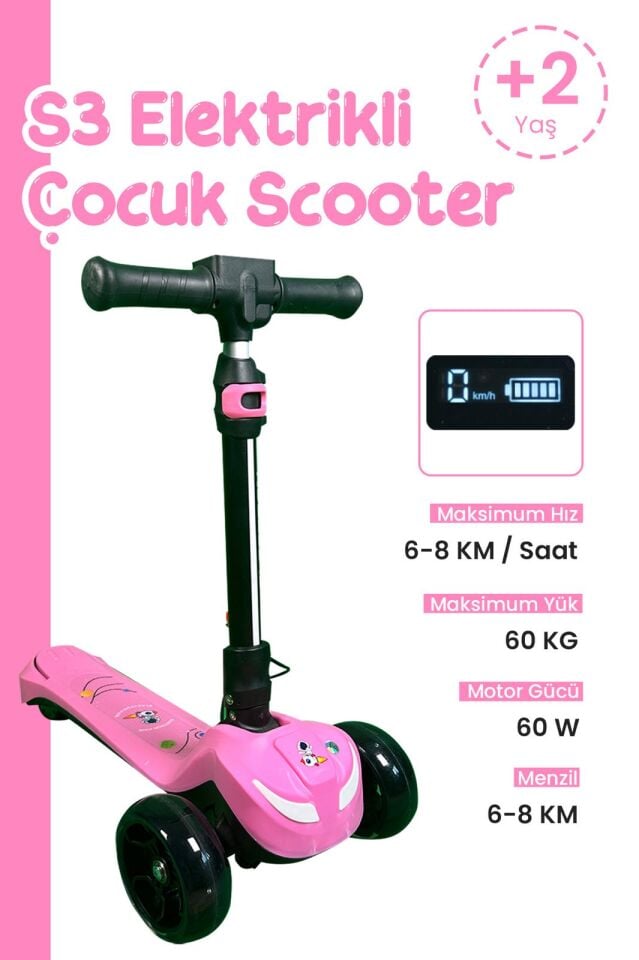 Elektirikli Çocuk Scooter (pembe)