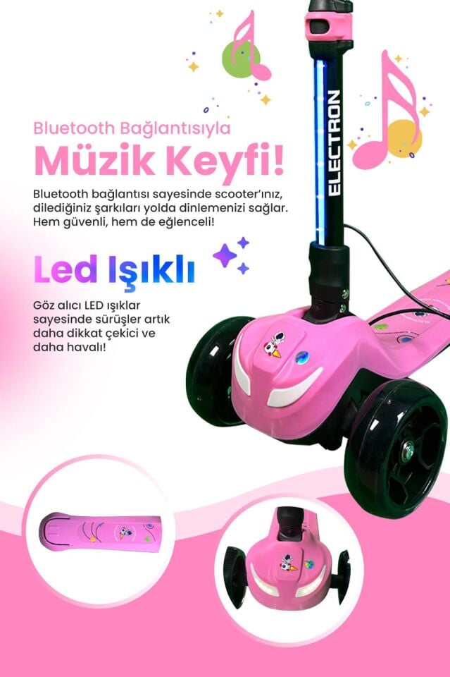 Elektirikli Çocuk Scooter (pembe)