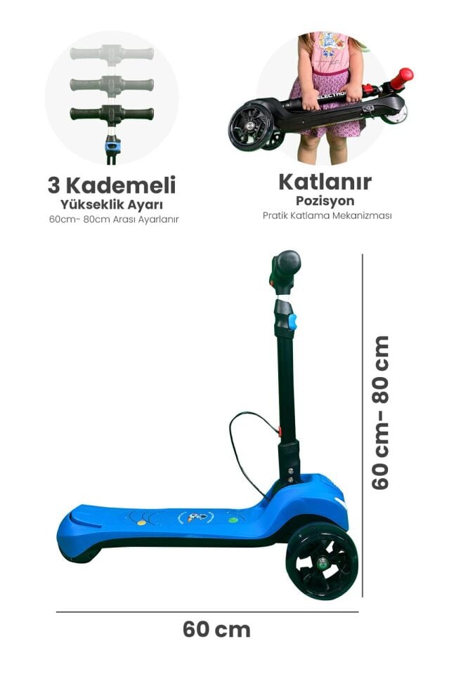 Elektirikli Çocuk Scooter (mavi)